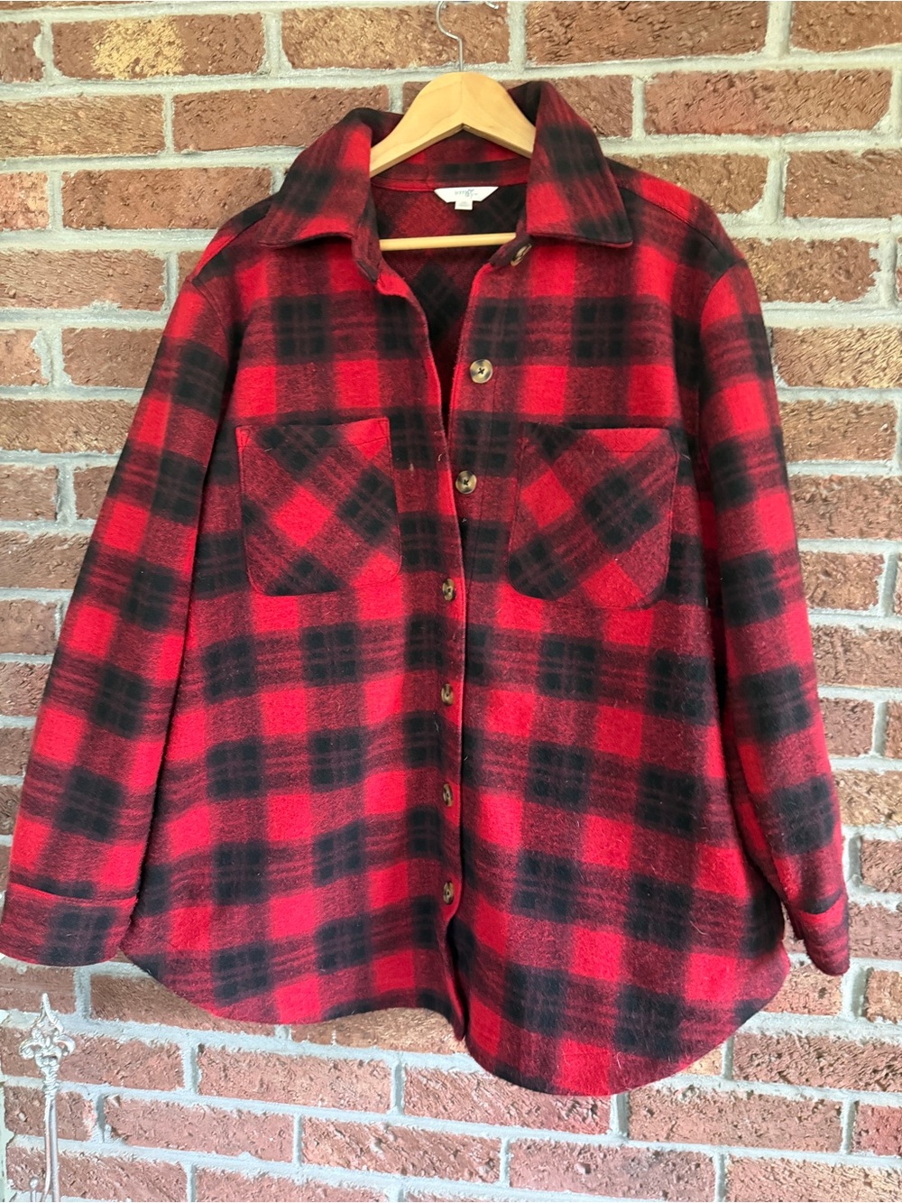 warm cozy shacket. size 0x. terra & sky